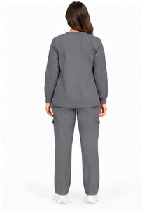 Ensemble de 3 pièces d'uniformes médicaux respirants grande taille avec veste assortie pour médecins, infirmières, pharmacie et hôpital - Product Image 2