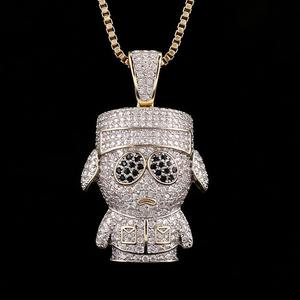 Pendentif Cartoon Iced Out en Argent Sterling 925 Plaqué Or avec Moissanite, Style Hip Hop, Vente en Gros pour Hommes - Product Image 4