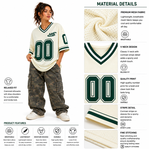 Custom Men's Printed Mesh American Football Jersey V-Neck Short Sleeve Breathable Four-Way Stretch Eco-Friendly Athletic - Product Image 4