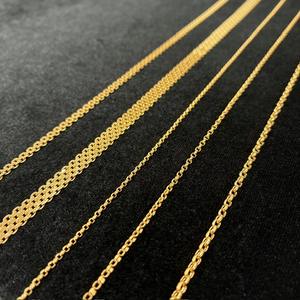 Collar de oro real de 18 quilates sin baño, cadena japonesa unisex, joyería de oro amarillo macizo de alta calidad, cadena de eslabones para hombres y mujeres - Product Image 4