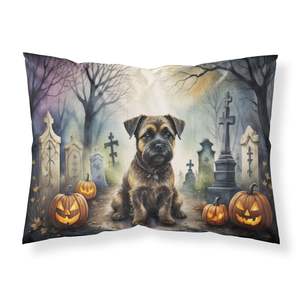 Border Terrier Spooky Halloween oeuvre décorative taie d'oreiller taille Standard léger Super doux facile d'entretien jeter oreiller - Product Image 1