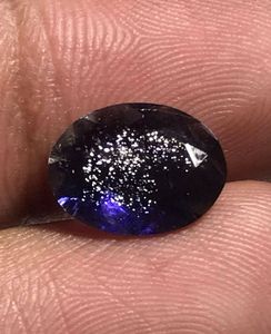 Iolite bleue naturelle brillante, pierre de soleil, taille ovale. - Product Image 2