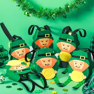 Pemegang koin Shamrock Irlandia barang permen merasa Tote bag St Patrick hari Leprechaun hadiah tas