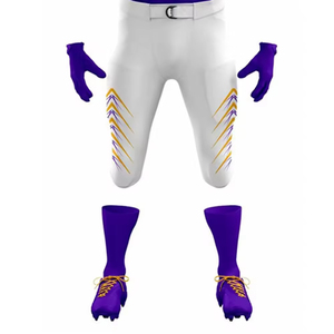 Custom Sublimated American Football Jersey <b>Men's</b> Purple White Custom Number V-Neck Short Sleeve Moisture Wicking Athletic Fit - Product Image 5