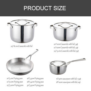 TIANXING-Juego de utensilios de cocina modernos antiadherentes, ollas y <span class=keywords><strong>sartenes</strong></span> sostenibles de acero inoxidable de 3 capas con fondo de inducción para uso doméstico - Product Image 3