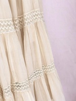 Robe Maxi en coton bio pour femmes, plage de sable paisible, style Boho, sans bretelles, taille Empire, avec décor en dentelle, été,