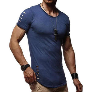 T-shirts Homme Personnalisés Effet Vieilli en Gros – Qualité Supérieure 100% Coton, Respirants, Lavage Vintage, Déchirés – OEM - Product Image 1