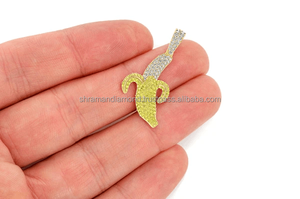 Collar con Colgante de Plata 925 Chapado en Oro, Diseño de Moda, Personalizado, con Forma de Piel de Plátano, Serie de Frutas con Piedras Naturales, para Niños - Product Image 6