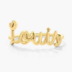 Anillos Apilables con Letras Personalizadas, Nombre en Escritura Personalizada, Joyería Fina Minimalista de Lujo para Uso Diario, Oro Sólido de 14k y 18k, Precio de Fábrica - Product Image 4