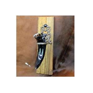 Juego de Jarrones de Flores de Cuerno de Búfalo Antiguos Hechos a Mano de Lujo, Diseño Rústico, Decoración de Pared, Cuerno Natural - Product Image 1