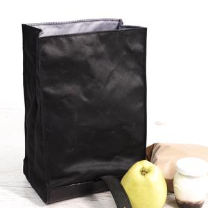 Sac isotherme classique en cuir et toile durable, fermeture éclair, imperméable, réutilisable, pour le transport de nourriture, LCLB-0022 - Product Image 4