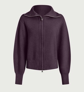Pull en tricot pour femme avec fermeture éclair à texture décorative - Pull chaud d'hiver - Pull de haute qualité, doux, uni, respirant pour femme - Product Image 1