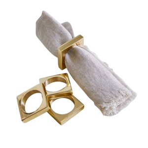 Ensemble de 6 anneaux de serviette en feuille d'or de luxe, élégants porte-serviettes en métal pour la maison, les hôtels, les mariages et les dîners formels - Product Image 6