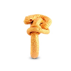 Anneau de serviette de luxe fini or avec motif serpent, parfait pour les tables de dîner, les réceptions à domicile et les cadeaux. - Product Image 2