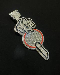 Collar de Moissanita con Corte Brillante Certificado GRA, Chapado en Oro de 18k y Plata 925, Estilo Hip Hop, Pasa la Prueba del Diamante, para Colgantes y Dijes - Product Image 2