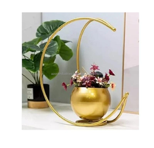 Florero de hierro de metal con diseño de Luna recubierta hecho a mano al por mayor clásico precio bajo venta forma redonda por Azora Industries - Product Image 1
