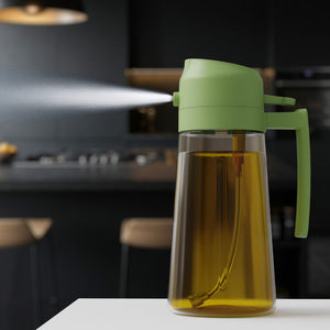 Botella de spray de aceite de plástico verde para cocina, dispensador con asa y bomba, accesorios de cocina, utensilios de cocina, spray de aceite - Product Image 4