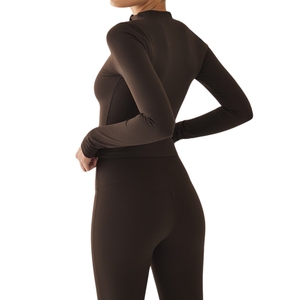 Custom Womens Yoga Sportswear Breathable Lightweight Quick Dry Fitness <b>Jacket</b> for Autumn & Casual <b>Workouts</b> - Product Image 5