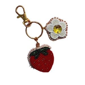 <b>Summer</b> New Collection Beaded Embroidery Fruits Design Handmade Keychain Fashionable Keychains for Gift - Product Image 2