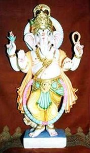 Estatua de Ganesh Ji de Mármol Blanco Hecha a Mano de Alta Calidad con Mano de Bendición en Posición Sentada para Decoración del Hogar - Product Image 4