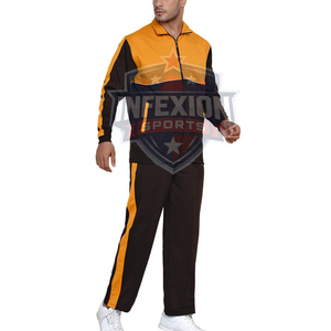 Survêtement Homme Color Block Manches Longues Col Montant Design Sportif Respirant Polyester Coton Tenue d'Automne Coupe Droite - Product Image 5