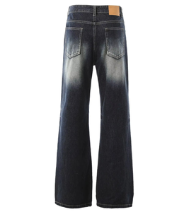 Jeans en denim pour hommes, en coton, de haute qualité, délavé effet usé, coupe skinny, bootcut, évasée, style streetwear, avec logo personnalisé, vente en gros - Product Image 2