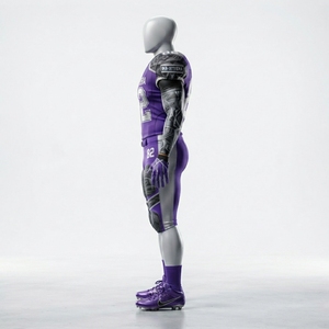 Custom Purple American Football Jersey <b>Padded</b> <b>Pants</b> Set Team Uniform Sportswear Wholesale Manufacturer Supplier - Product Image 2