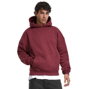 Sudaderas con Capucha Color Borgoña Personalizadas, 100% Algodón, Felpa Francesa, Color Sólido, con Parches Bordados y Apliques, para Hombre - Product Image 1