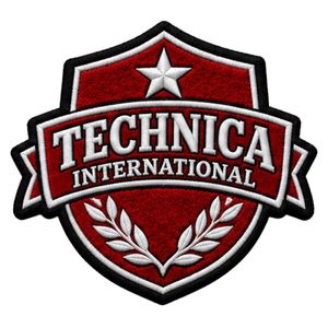 Parche Bordado Rojo con Escudo, Estrella y Corona de Laurel de Technica International para Chaquetas, Bolsas, Uniformes y Ropa - Product Image 1