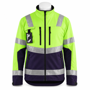 Chaqueta de Seguridad Reflectante de Alta Visibilidad ANSI Clase 3, Impermeable, Softshell, Amarillo Neón, para Trabajo de Construcción, para Hombre - Product Image 1