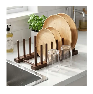 Escurridor de Platos de Madera para Cocina, Soporte de Exhibición de Platos de Madera para Fotos y Libros - Product Image 2