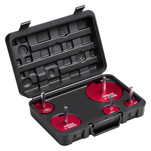 5-Piece PVC Pipe <b>Reamer</b> Kit Compatible 1 1/4" 1 1/2" 2" 3" 4" Standard Fittings 1/2" Drill Includes Socket Saver PVC Fitting - Product Image 1