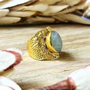 Anillo Floral Bohemio de Diseño Único, Joyería Étnica de Latón para Mujer, Chapado en Oro de 18k, Anillo Vintage con Hojas para Venta al por Mayor/OEM/ODM - Product Image 6