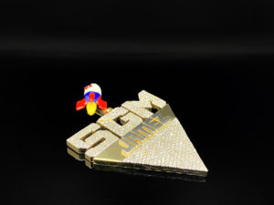 Pendentif pour homme style hip-hop, plaqué or, en alliage, avec diamants, style Ice - Product Image 3