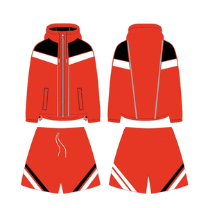 Conjunto Corto de Dos Piezas Personalizado: Chaqueta Cortavientos con Cremallera y Pantalones Cortos de Nylon 100% Poliéster, Chándal Urbano para Hombre - Product Image 2
