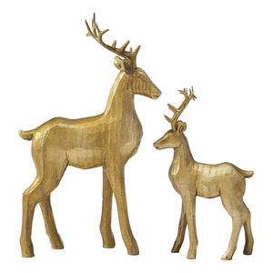 Par de Renos de Aluminio Pulido a Mano para Decoración de Chimenea y Mesa de Consola Navideña - Product Image 2