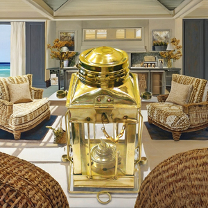 Lámpara Coleccionable Náutica de Latón Pulido Hecha a Mano para Decoración del Hogar Furbish con Iluminación, 1 Color, Tema Marino, Navidad - Product Image 4