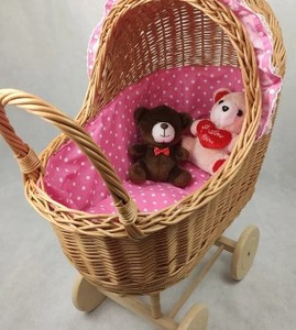 Carrito de Almacenamiento de Mimbre para Niños con Ruedas, Organizador de Juguetes, Ecológico, Tejido a Mano, Rectangular, Tipo Vertical, para Sala de Estar - Product Image 5