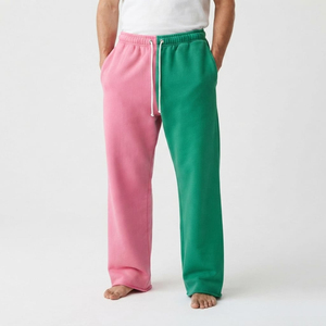 Pantalon de jogging personnalisé pour homme en molleton de coton, color block, avec cordon de serrage à la taille, couleur unie - Product Image 4