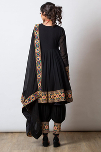Unique Antique Afghan Kuchi Dress With <b>Green</b> Dupatta Handmade Mirror Work Traditional Embroidered Tribal Afghan Kuchi Dress - Product Image 2