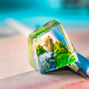 Keycaps Artisanat Forêt Mystique, Keycaps Artisanat Personnalisé, Keycaps Anime Mignons, Keycaps Verts, Ensemble de Keycaps, Keycaps en Bois - Product Image 6