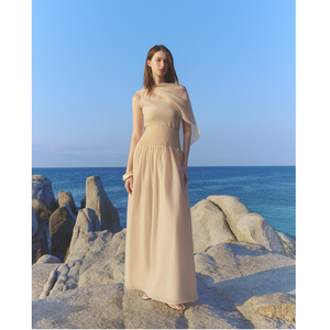 Nouvelle Collection Jupes pour Femmes Élégantes NANA SMOCKED MAXI SKIRT en Triacétate Coréen Premium, Jupes Décontractées pour Femmes ODM pour le Printemps/Été - Product Image 1