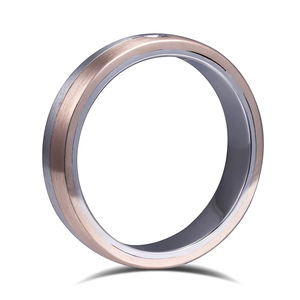 Anillo de Boda Minimalista Chapado en Oro Rosa con Diamante Corte Princesa en Engaste de Bisel, Diseño Geométrico Unisex, Joyería Fina - Product Image 2