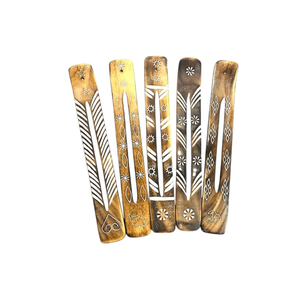 Wooden Handmade Engraved Incense Stick Holder | Decorative Ash Catcher Agarbatti Tray for Meditation Yoga Pooja Home <b>Decoration</b> - Product Image 1