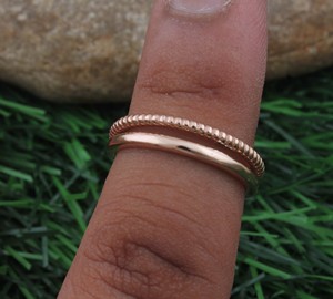 Anillo Solitario Clásico Boho Hecho a Mano con Baño de Oro y Engaste de Plata de Ley 925, Certificado Jaipur, Unisex, para Bodas y Fiestas - Product Image 2
