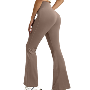 Customized High Waist Hip Lift <b>Flared</b> Pants Gym Workout Fitness <b>Leggings</b> Pilates Sports <b>Leggings</b> for Women - Product Image 4