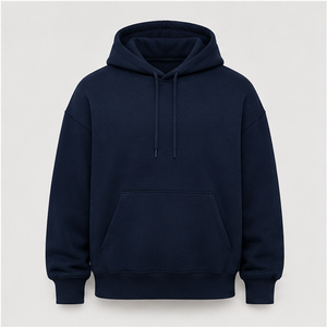 Sudadera con Capucha Extra Grande para Hombre, Color Azul Medianoche, Personalizable, con Cordón Tonal y Bolsillo Tipo Canguro, MHOOD-0039 - Product Image 1