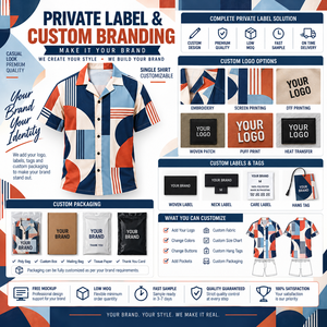 Camisa Hawaiana de Manga Corta para Hombre, con Cuello Abotonado, de Poliéster Satinado de Secado Rápido, con Estampado por Sublimación y Diseño de Logotipo Personalizado - Product Image 5
