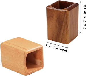 Organisateur de bureau en bois de couleur noyer moderne, boîte de rangement multifonctionnelle pour le bureau, porte-crayons et porte-stylos en bois naturel - Product Image 5