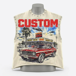 Glory Custom Distressed Graphic <b>Cropped</b> Tank <b>Top</b> New Trendy Printed <b>Rhinestone</b> Design For Unisex Street Wear - Product Image 5